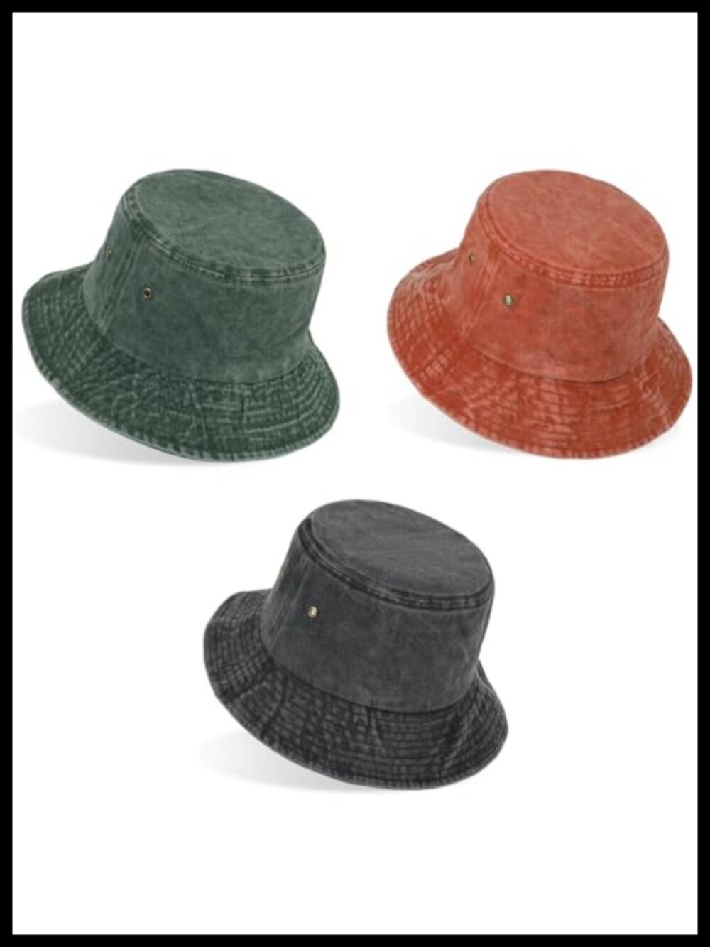 Cotton Washed Denim Bucket Hat for Men Women Fishing Hiking Outdoor